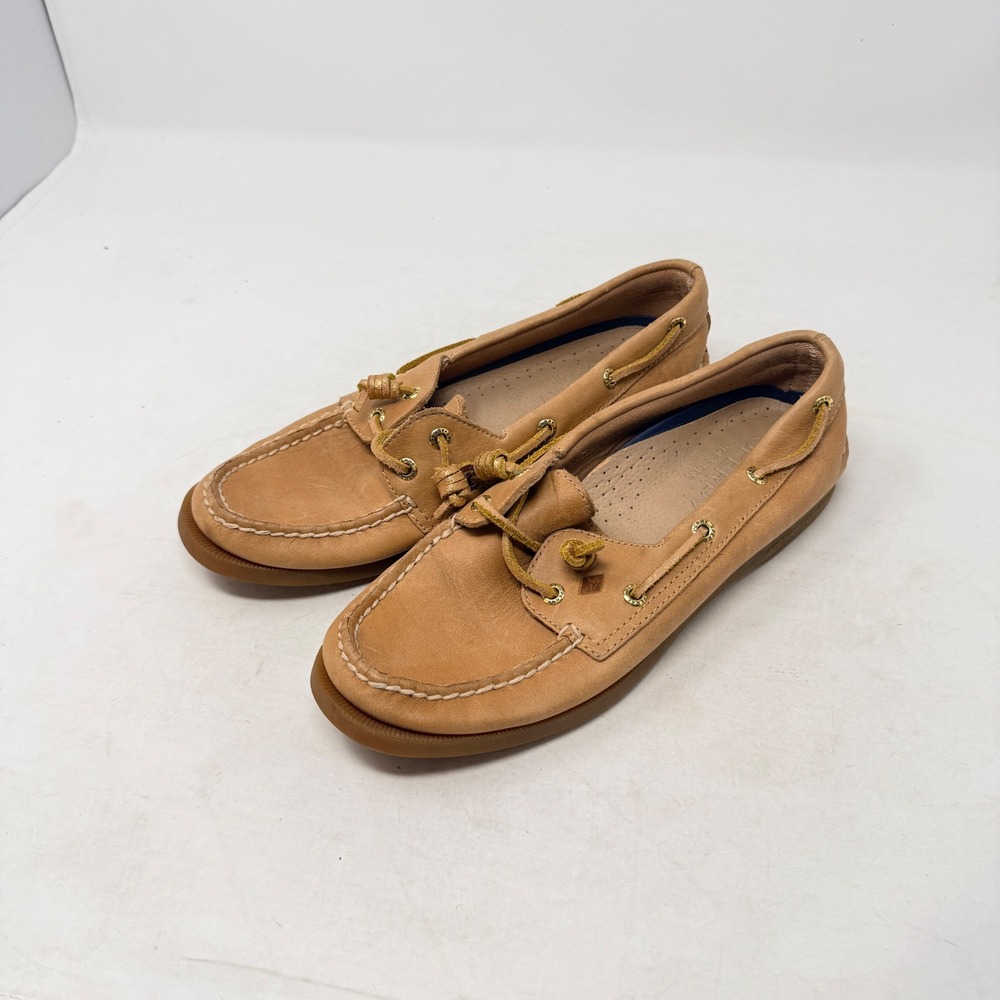 Sperry Top-Sider Boat‎ Shoes Tan 6.5M Leather Preppy Nautical Old Money Timeless